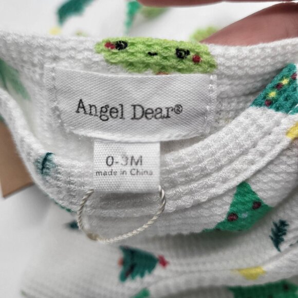 Angel Dear Holiday Christmas Trees Long Waffle Knotted Sleep Gown 0-3M - Picture 6 of 6